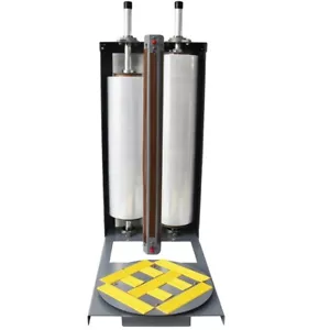 TECHTONGDA Tisch Doppelrollen Stretchfilm Ballenpresse Gleitmesser vertikal W:24 Zoll Neu - Bild 1 von 19