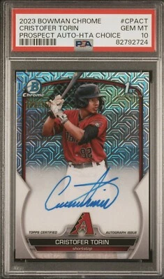 2023 Bowman Chrome Cristofer Torin HTA Auto 1st Bowman PSA 10 Gem Mint Dbacks - Image 1 of 2