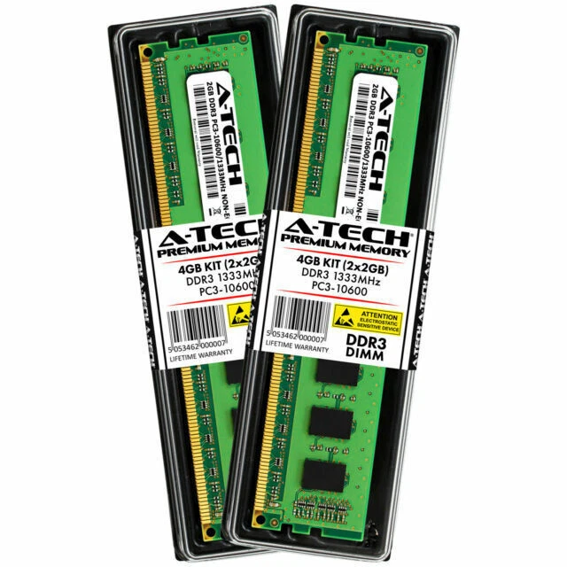 A-Tech 4GB (2 x 2GB) PC3-10600 (DDR3-1333) Memory ( EB3SP00068)
