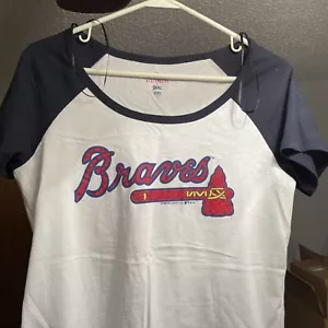 Campus Lifestyle Womens Ladies MLB Atlanta Braves Short Sleeve Graphic Tee Sz L - Picture 1 of 4