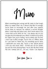 Personalised Mum Poem Print Poster Keepsake Gift - Mothers Day Gift