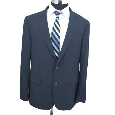 JF J. Ferrar Sports Coat Mens 44R Blue Slim Fit Blazer Jacket 2 Buttons Vented - Image 1 of 4