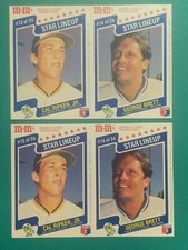 1987 CAL RIPKEN JR GEORGE BRETT M & M's STAR LINEUP 2 UNCUT PANELS Baseball Card