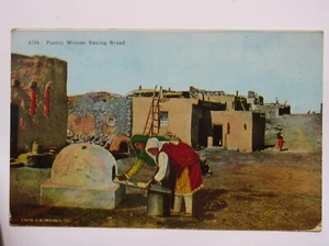 Pueblo Woman Baking Bread Vintage Postcard - Picture 1 of 2