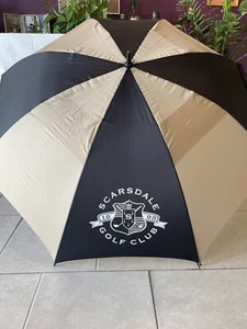 Paraguas de colección Scarsdale Golf Club Haas-Jordan 60" Hurricane 345 con cubierta en muy buena condición raro - Imagen 1 de 21
