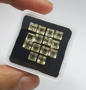 14Pcs Natural Yellow Citrine Square Cut Calibrated Lot AAA Quality Loose Gem 5MM - Picture 1 of 8