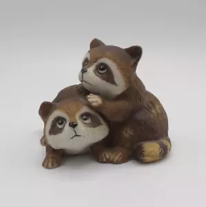 VINTAGE HOMCO RACCOON FIGURINE #1454 PORCELAIN CRAFTED IN TAIWAN EC - Picture 1 of 14