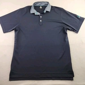 Foot Joy Diamond Oaks Logo Blue Golf Polo Shirt Mens Large Lightweight Poly Blen - Picture 1 of 8