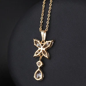 Butterfly Zircon Necklace Pendant Flying Shape Women Miss - Picture 1 of 12