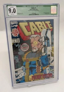 Cable #1 (Marvel Comics, 1993) CGC QG 9.0 Art Thibert Signed Foil Cover - Picture 1 of 3
