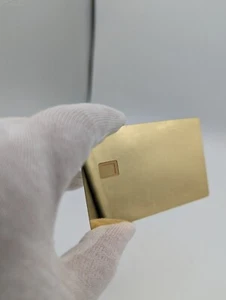 Heavy Metal Stainless Steel Credit C. Blank w/ Chip Slot, Mag Strip mirror gold - Picture 1 of 1