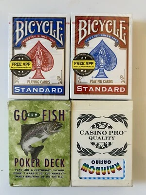 READ Bicycle Standard Red Blue Go Fly Fish Gemaco Rainbow Casino Playing Cards - Image 1 of 4