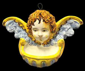 Angel Cherub Wall Pocket Dolfi Montelupo Tuscany Pottery Cottura Italy RARE MINT - Picture 1 of 6