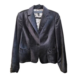 Apostrophe Versailles Black Velvet One Button Blazer Size 10 EUC Holiday - Picture 1 of 8