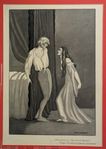 Vintage 1920s Original Watercolour 'Man & Lady' Blanche Damant British Artist - Picture 1 of 20