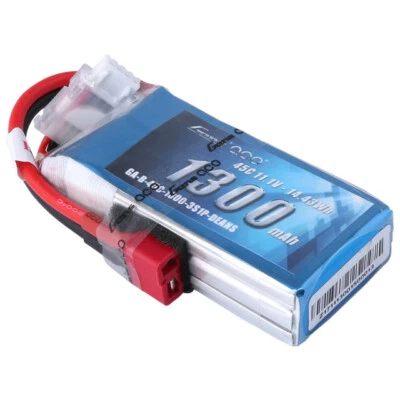 Gens Ace 3S 1300mAh 11.1V 45C RC Airplane Lipo Battery Pack With Deans Plug - Image 1 of 4