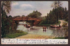 CARTOLINA CHICAGO ILLINOIS IL ponte rustico Washinton Park - Foto 1 di 2