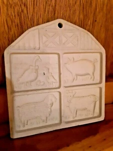 Pampered Chef Farmyard Friends Pig Cow Sheep Goose 1994 Vintage Cookie Mold. - Imagen 1 de 4