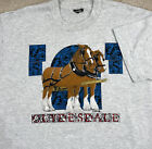 Vintage 90s Mens XL Clydesdale Horses Single Stitch T Shirt 80s Animal Beer Tee