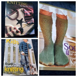 Knitting For The First Time Book Lot 3 Vanessa Ann Bonus Knits for Kids & Socks - Imagen 1 de 16