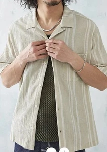urban outfitters Nomad Ivory Stripe Crinkle Shirt Xl £39 - Picture 1 of 4