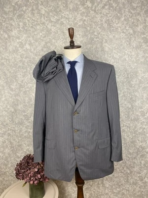 Canali Gray Wool Striped 2 Piece Italian Formal Suit 46, EU 56 W37 L33 - Image 1 of 4
