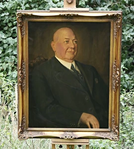 Porträt eines älteren Mannes – Öl auf Leinwand – signiert, mit goldenem Rahmen - Bild 1 von 7