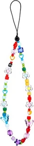 Phone Strap, Beaded Lanyard Wrist Smile Face Colorful Rainbow... - Picture 1 of 8