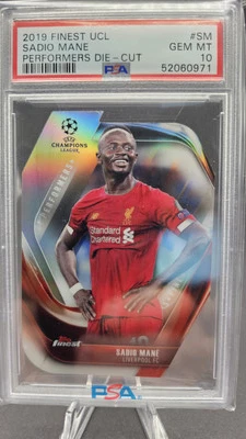 Sadio Mane 2019 Topps Finest UCL Die Cut PSA 10 Pop 4! Liverpool Senegal - Image 1 of 2