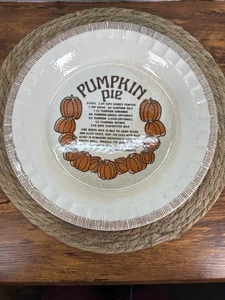 Vintage 1983 11" Jeanette Royal China Ruffled Edge Pumpkin Pie Plate with Recipe - Picture 1 of 7