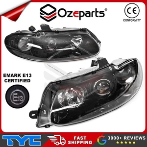 Set Pair LH+RH Head Light Black Projector Type For Holden Statesman WH 99~03 - Picture 1 of 5