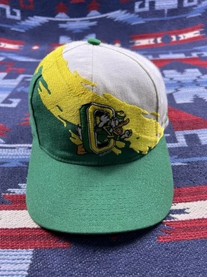 Vintage 90s Oregon Ducks Splash Hat Cap Big Logo Athletics NCAA Football - Image 1 of 4