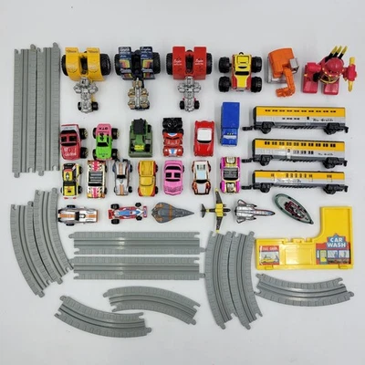 VTG Galoob Micro Machine 1990s Toy Lot Car Truck Boat Jet Airplane Train Track - Image 1 of 4