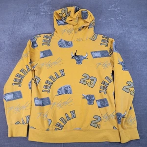 Jordan Flight Bulls All Over Print Hoodie Gelb Kinder XL - Bild 1 von 8