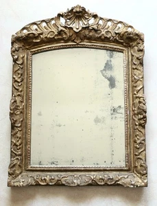Spiegel 18. Jahrhundert Holz geschnitzt vergoldet, Eis Louis XV Epoche - Bild 1 von 16