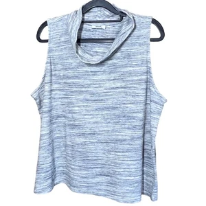 Pure Jill Petite Damen Gr. L grau ärmellos Wasserfallausschnitt Strick Top Freizeit Bluse - Bild 1 von 8