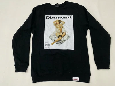 Moletom pulôver gráfico preto Diamond Supply Co. tamanho M - Imagem 1 de 4