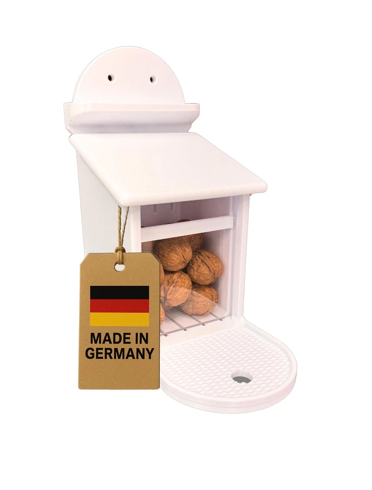 Eichhörnchen Futterbox | Eichhörnchen Futterstation - Weiss Wetterfest  - Bild 1 von 1