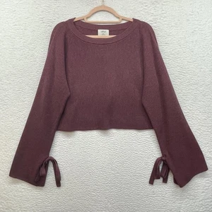 Wilfred Aritzia Pullover Damen XS Merinowolle Cropped Bindebündchen Glockenärmel - Bild 1 von 9