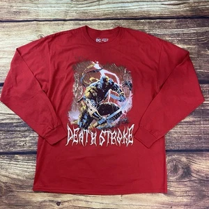 Deathstroke DC Justice League Sword Long Sleeve Tee Red Size XL - Picture 1 of 7