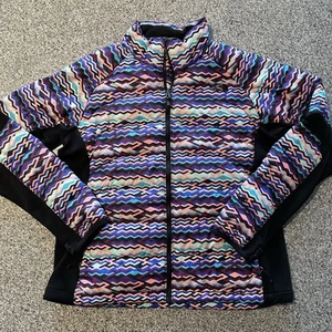 The North Face 550 Goose Down Puffer Jacket Womens Size L Full Zip Aztec - Picture 1 of 10