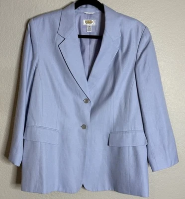 Blazer Talbots Mujer Talla 16 Pequeño Lila Tela Italiana 2 Botones Preppy Carrera Foto 1 de 4