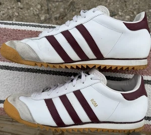 Rare Vintage 2003 Adidas ROM White w/ Maroon  Stripe Trainer Sneakers Sz 12 Mens - Picture 1 of 11