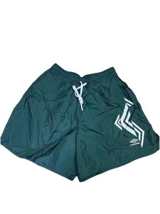 Vintage 90s Umbro Athens Nylon Soccer Shorts Green Size L - Picture 1 of 3