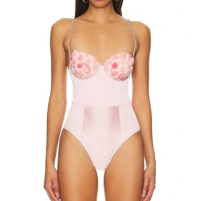 $169 NWT Pink For Love And Lemons “Skye” Crystal Bodysuit Sz Small - Image 1 of 4