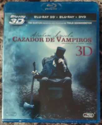 NEW Abraham Lincoln Vampire Hunter 3D Blu-ray DVD, 2012 3-Disc Set Mexico Import - Image 1 of 2