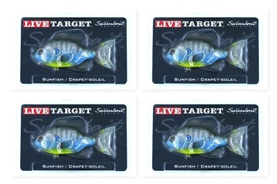 (4) Koppers LiveTarget 4 1/3" Sunfish Swimbait Series 7/8 OZ Natural Bluegill Foto 1 de 3