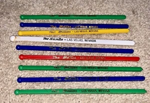 9 Vintage THE SANDS LAS VEGAS CASINO SWIZZLE STIR STICKS - Picture 1 of 7