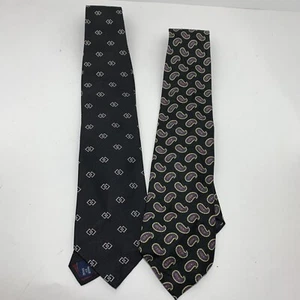 Ralph Lauren Polo Men’s Ties Silk Neckties Lot of 2 Paisley And Geometric - Picture 1 of 6