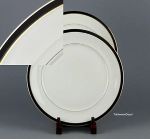 Mikasa BLACK TIE, L6206, Sets of 2 Bone China Dinner Plates, SUPERB+ Condition! - Picture 1 of 3